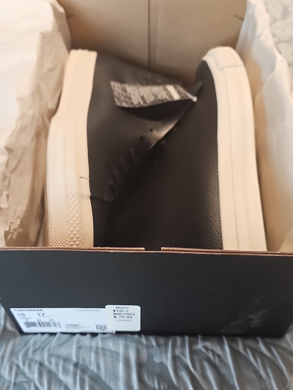 Men's Black Low-Profile Leather Sneakers with White Sole
